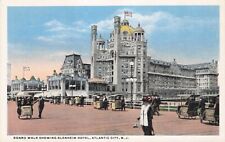 Atlantic City New Jersey NJ Boardwalk & Bleinheim Hotel Vintage Postcard c 1930s picture