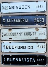 Lot of 5 Different Virginia License Plate County Town City Topper #A picture