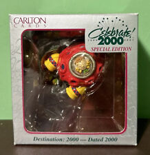 Carlton Card Christmas Ornament Destination 2000 Funky Alien Ship with Child Y2K picture