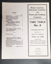 Rare 1960 Maine Central Railroad & Portland Terminal Time Table No. 4 Employee  picture