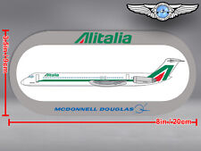 ALITALIA ROUNDED RECTANGULAR MCDONNELL DOUGLAS MD80 MD 80 STICKER DECAL picture