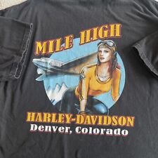 Harley Davidson Shirt Mile High Denver Colorado Harley Davidson Pinup Girl picture