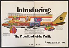 1970 CONTINENTAL Airlines BOEING 747 ad airways advert PROUD BIRD OF THE PACIFIC picture