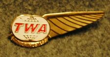 TWA Junior Hostess Embossed Gold Tone Pin Trans World Airlines picture