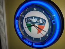 Lambretta Motor Scooter Motorcycle Dealer Neon Wall Clock Advertising Sign picture