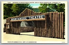 Postcard Entrance Mountainside Theatre, Qualla Indian Reservation Cherokee  G 14 picture