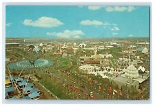 1964 Looking Down on Unisphere New York World's Fair NY Cancel Postcard picture