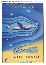 Qantas Empire Airways Lockheed L749 Constellation Circa 1947 Airplane Postcard picture