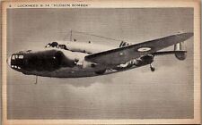 1940 WWII LOCKEED B-14 HUDSON BOMBER LINEN POSTCARD 38-139 picture