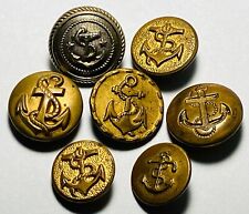 Antique Vintage Large Lot Of Metal Picture Buttons Boat Ship Anchors picture
