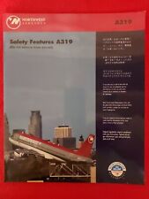 Northwest Airlines In-Flight Safety Card. Airbus A319 dated 05/99. (New-Uncirc.) picture