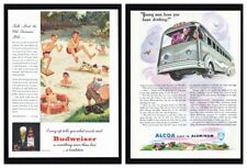 1946 Budweiser Old Swimmin Hole / Alcoa Aluminum Have You Been Drinking Print Ad picture