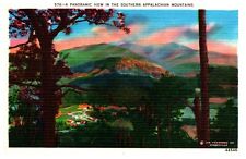 A Panoramic View in the Southern Appalachian Mountains Vintage Linen Postcard picture