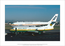 East-West Fokker F.28 & TAA A300 A2 Art Print – Sydney – 59 x 42 cm Poster picture