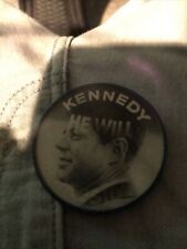 Original 1960 John F. Kennedy He Will Win Veri-vue PinBack Button RARE 3D picture