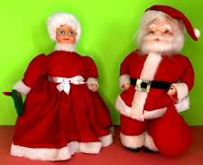 Santa and Mrs Claus Old Vintage Hand Made Soap Bottle Pair 1970’s picture