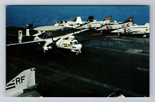 E2B Hawkeye, USS Midway, Ship, Transportation, Antique Souvenir Vintage Postcard picture