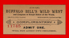 Buffalo Bill's Wild West Show Ticket Reprint On 100 Year Old Paper *9046 picture