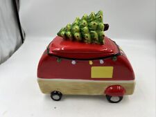 World Market Ceramic 6x8in Christmas Trailer Cookie Jar AA02B10005 picture
