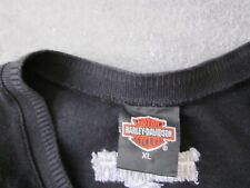 Harley Davidson Women's V-Neck Cotton Knit Pullover Pre-Owned XL Black picture