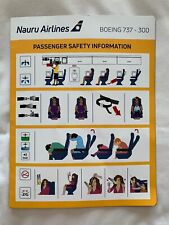 Nauru Airlines Safety Card Boeing B737-300 South Pacific RARE picture