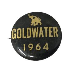 Barry Goldwater 1964 Campaign Pin Political Republican Elephant Black Gold 1