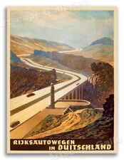 1930s German Autobahn 1939 Vintage Style Automobile Travel Poster - 24x32 picture
