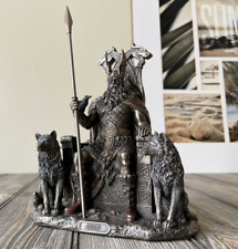 Decorative Viking Norse Mythology Odin Sitting On Throne Figurine Statue picture