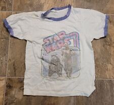 Vintage 1977 Star Wars C-3PO and R2-D2 White Iron-On T-Shirt Youth Kids Large picture