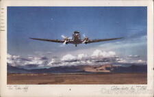 Aircraft 1947 The Take Off-TWA TWA Linen Postcard 5c stamp Vintage Post Card picture