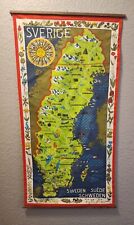 Vintage MCM Sweden Tourist Map Tapestry picture