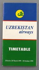 UZBEKISTAN AIRLINES AIRLINE TIMETABLE SUMMER 1999 picture