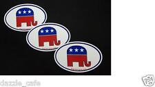 Republican Elephant Oval Stickers 3 PACK Conservative Decals 627 picture