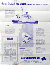 RIO DE LA PLATA TUNUYAN JACHAL Argentine State Line Brochure Deck Plan 1958 picture