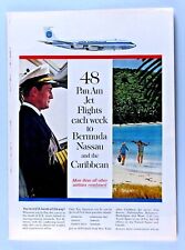 1958 Pan AM Jet Clipper Vintage Bermuda Original Print Ad 8.5 x 11