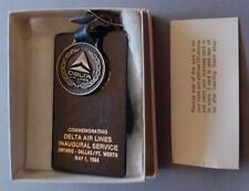 Delta Air Lines Brass Medallion Commemorating Inaugural Service 1984 ONT-DFW picture