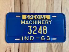 1963 Indiana Special Machinery License Plate picture