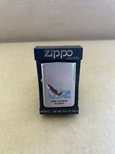 1995 ZIPPO King Salmon Alaska Lighter With Case / Fired / Markings picture