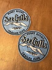 Lot of 2 Puget Sound SeeGulls Travel Trailer Club Embroidered Patch Vintage RV picture