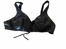 Harley Davidson Leather Top Lace Up Bra Style Snaps In Back Black Size Small picture