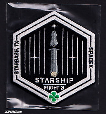 Authentic SPACEX STARSHIP TEST FLIGHT-3 SUPER HEAVY STARBASE, TX Mission PATCH picture