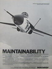 8/1977 PUB NORTHROP F-18 HORNET US NAVY MARINES MAINTAINABILITY ORIGINAL AD picture