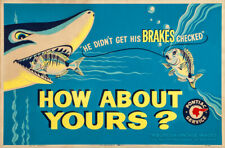 Vintage 1957 Pontiac Dealer Advertisement - Garage Wall Art Print BRAKE CHECK picture