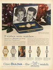 1962 Vtg Print Ad Bulova Wrist Watch Christmas Gift Holidays Timepiece Men Women picture