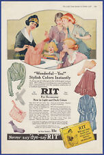 Vintage 1918 RIT Dye Color Clothes Miss Rit Art Decor Laundry Ephemera Print Ad picture
