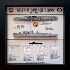 Allen M Sumner Class Destroyer Memorial Display Shadow Box, WW2, 9