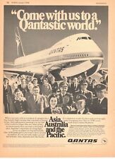 Vtg Print Ad 1976 Qantas Airline Travel Asia Australia Pacific Pilot Crew picture