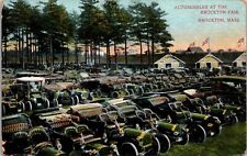 Postcard Automobiles at the Brockton Fair in Brockton, Massachusetts picture