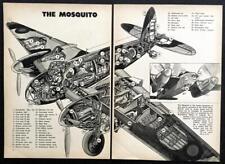 Mosquito de Havilland British RAF Fighter-Bomber 1943 cut-away pictorial picture