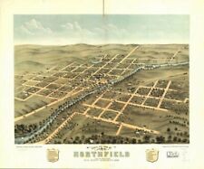 1869 Map of Northfield, Rice County, Minnesota | Bird's eye view | Minnesota Map picture